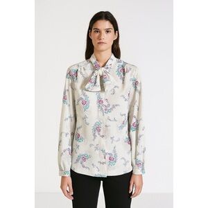 Rhoda Lee x Vintage Pussybow Tropical Hibiscus Floral Blouse